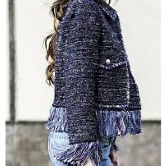 Multicolor Fringe Tweed Jacket - Picture 2 of 11